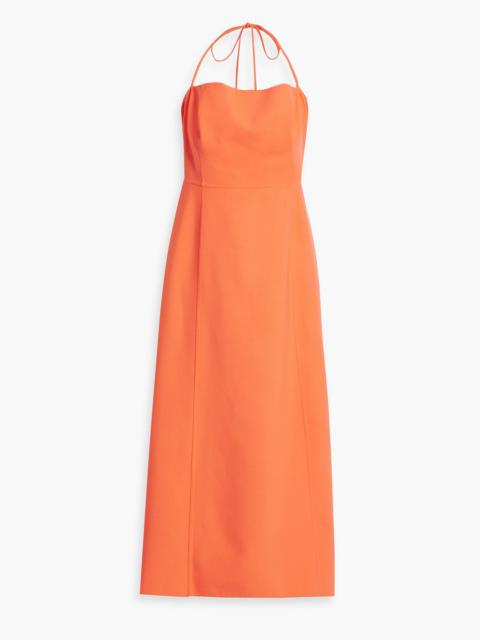 Oscar de la Renta Wool-blend halterneck midi dress