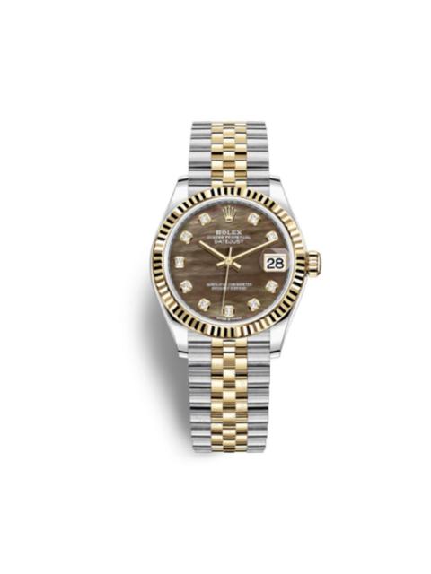 ROLEX Rolex Datejust 31 Black Mother of Pearl Diamond Dial Automatic Ladies Steel and 18kt Yellow Gold Jub