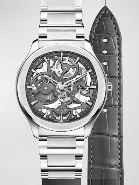 42mm Polo Skeleton Watch with Bracelet Strap, Gray