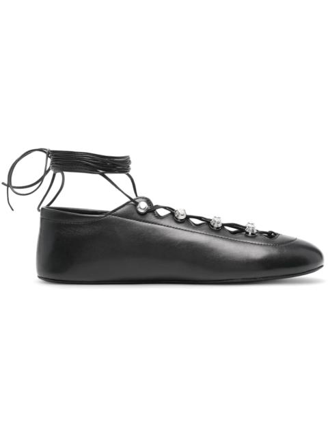 Alexander Wang Alexander Wang Vyollette Lace Up Flat Black (Women's)