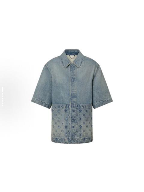 Louis Vuitton Louis Vuitton LV Denim Monogram Short-Sleeve Shirt