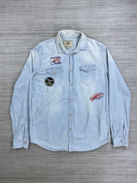 Other Designers Vintage × Zara - Vintage The Zara Man Soft Blue Slim Fit Denim Shirt