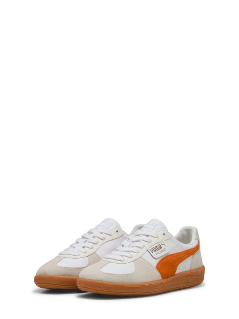 PUMA PUMA Palermo Leather Sneaker in Puma White-Warm White-Orange at Nordstrom