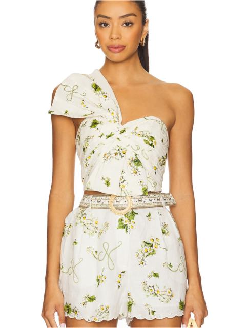 CAMILLA Asymmetric Bow Top