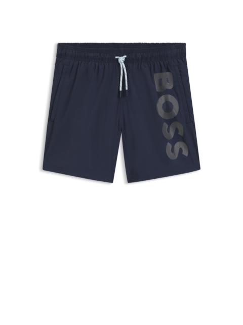 BOSS SWIM SHORTS WITH VERTICAL LOGO PRINT