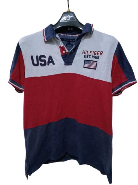 Other Designers Vintage - Tommy Hilfiger USA tricolor polo shirt