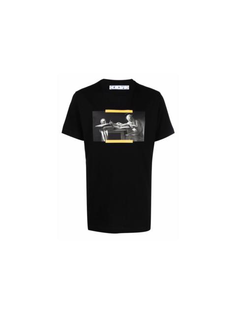 Off-White OFF-WHITE Caravaggio Saint Jerome Writing Hands Off Logo Slim Fit T-shirt Black/Yellow