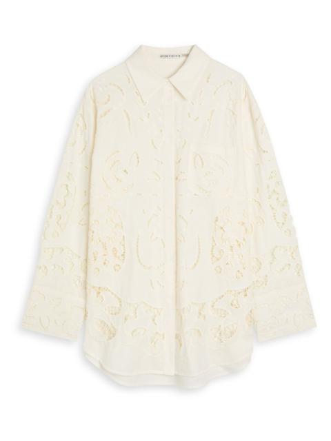 Alice + Olivia Alice + Olivia Finley Embroidered Cotton-blend Shirt