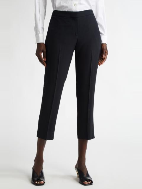 Alexander McQueen Alexander McQueen Leaf Crepe Cigarette Ankle Pants in Black at Nordstrom