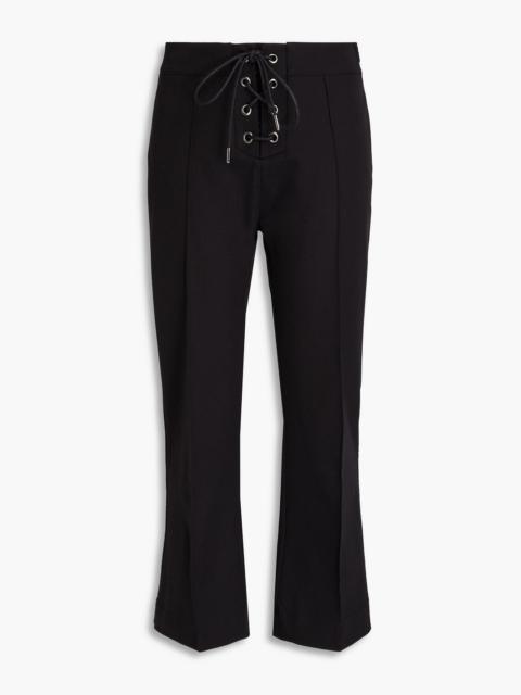FRAME Lace-up crepe kick-flare pants