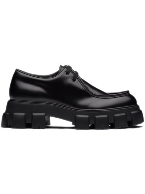 Prada Prada Monolith Lace-Up Shoe Black Brushed Leather