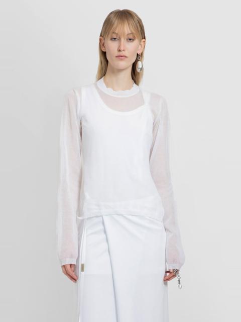 Ann Demeulemeester Betsy-Long-Sleeve-T-Shirt-In-Knit-Cotton-Voile