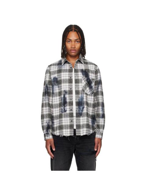Black & White MA Quad Bleach Flannel Shirt