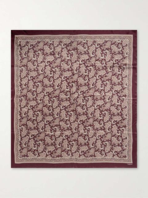 Paisley-print silk scarf Burgundy