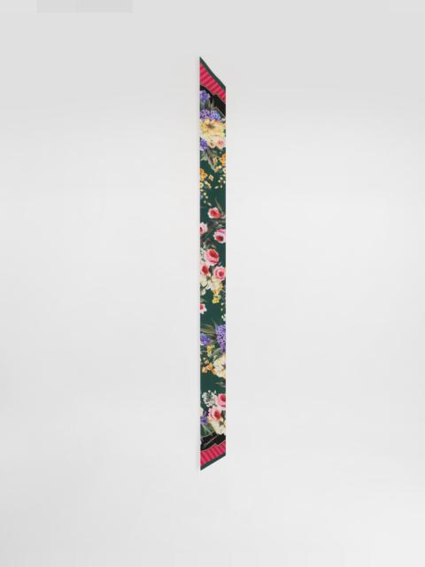 Dolce & Gabbana Garden-print twill headscarf (6 x 100)