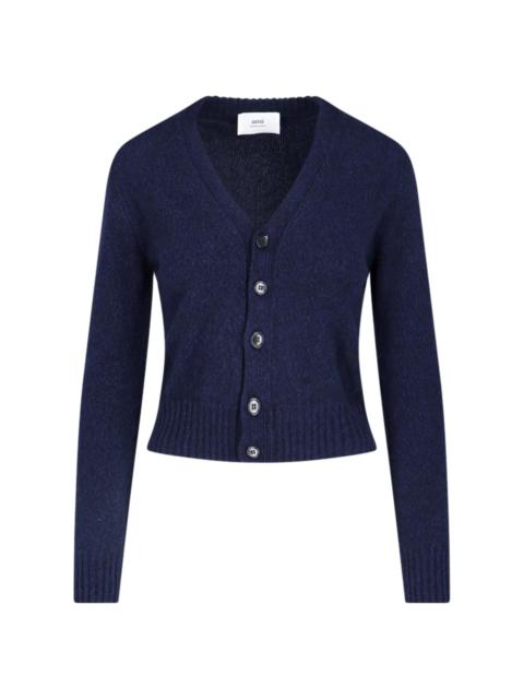 AMI Paris CASHMERE AND WOOL CARDIGAN