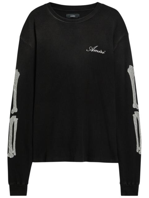 AMIRI Amiri Embroidered Waffle Stretch-cotton top