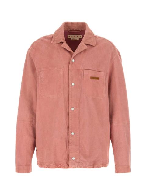 Marni Marni Men Pink Suede Shirt