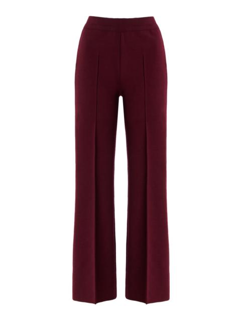 HIGH SPORT Louis Cropped Wool-Blend Straight-Leg Pants burgundy