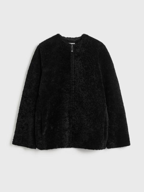 TOTEME Zipped teddy shearling jacket black