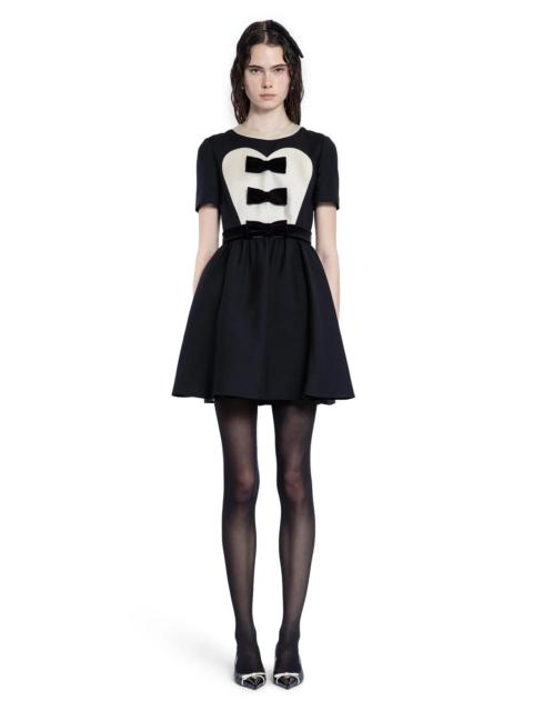 Valentino Crepe-Couture-Mini-Dress-With-Bows