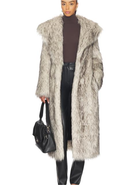 THE ANDAMANE Winter Maxi Faux Fur Coat