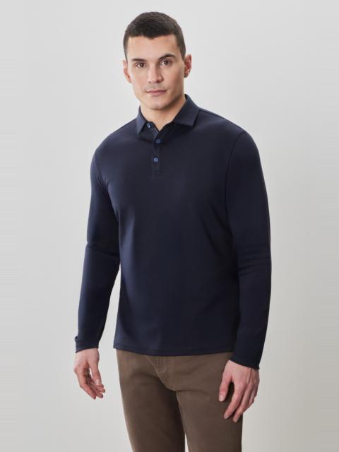 ROBERT BARAKETT The Barakett Long Sleeve Herringbone Polo
