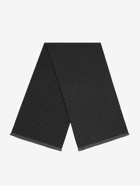 GUCCI Gucci GG Wool Scarf Black Women