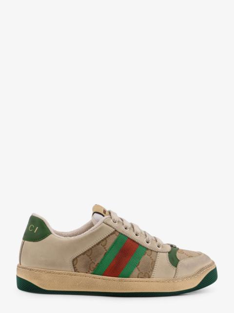 GUCCI Gucci Leather And Gg Supreme Fabric Low-Top Screener Sneakers