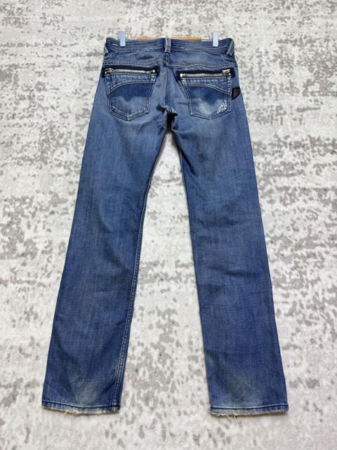 Diesel Diesel Slammer Blue Distressed Zipper Back Pocket Jeans Men