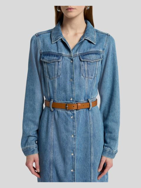 7 For All Mankind Slim Leather Belt in Cognac