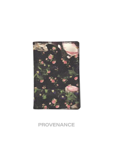 Givenchy Card Holder Wallet - Floral Black Leather