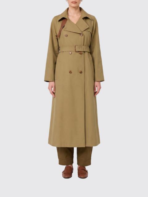 Max Mara Max Mara Women Max Mara Long Double-Breasted Cotton Gabardine Trench Coat With Belt