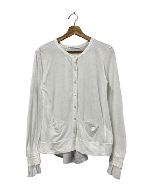 sacai Sacai Luck White Cardigan Asymmetric Design