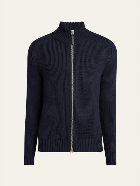 TOM FORD Men's Ribbed Full-Zip Sweater