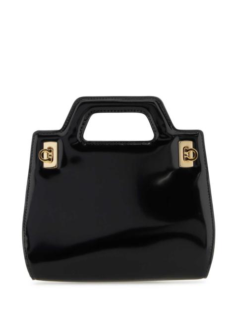 FERRAGAMO Salvatore Ferragamo Women Black Leather Mini Wanda Handbag