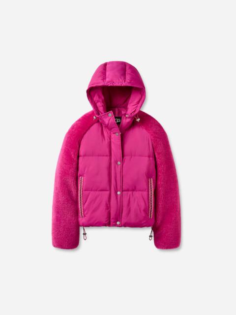 UGG ® Women's Mykah ®braid Puffer Jacket Polyester in Chroma Pink