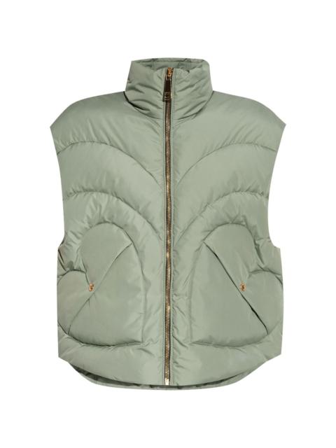 high-neck vest jacket