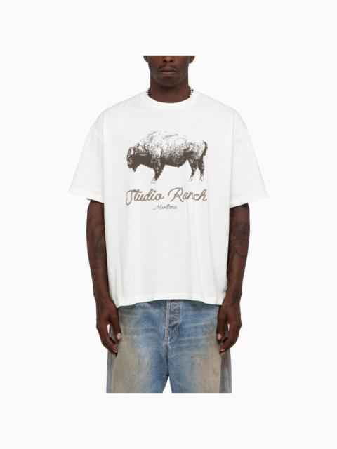 1989 STUDIO - 1989 STUDIO White Studio Ranch Big Buffalo t-shirt
