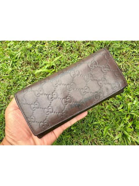 GUCCI Authentic Gucci Guccisima Leather Long Wallet