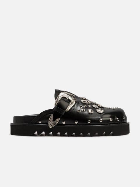 TOGA VIRILIS STUDDED LEATHER SLIP-ON BOOTS