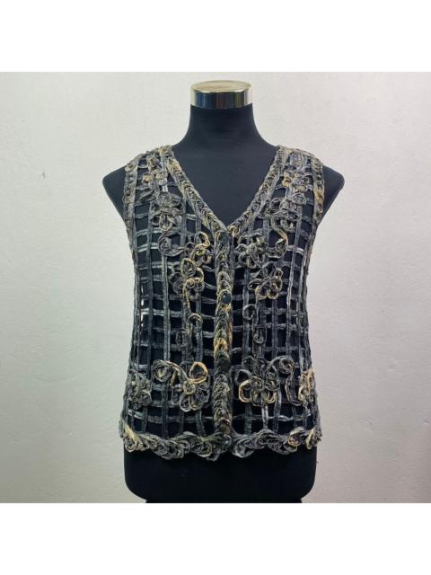 Other Designers Archival Clothing - Archives Japan Floral Motive Net Crop Top Vest