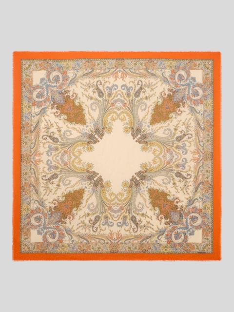 Etro COTTON- AND MODAL-BLEND SHAWL WITH FLORAL PAISLEY MOTIF
