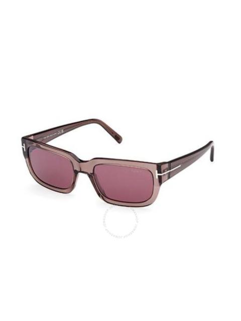 TOM FORD Tom Ford Ezra Bordeaux Mirror Rectangular Men's Sunglasses FT1075 45U 54