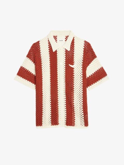 Zadig & Voltaire Ciara Striped Crochet Top