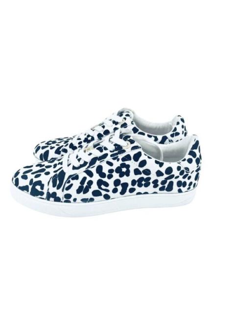 Topshop Women Black White Leopard Print Canvas Sneakers SZ 10 US 40 EU