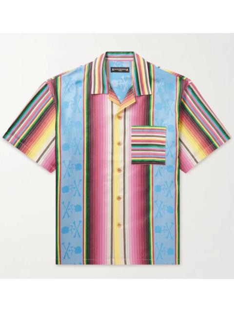 MASTERMIND WORLD MASTERMIND WORLD Camp-Collar Striped Cotton-Jacquard Shirt