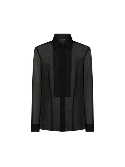 TOM FORD SILK CHIFFON SHIRT WITH PLASTRON