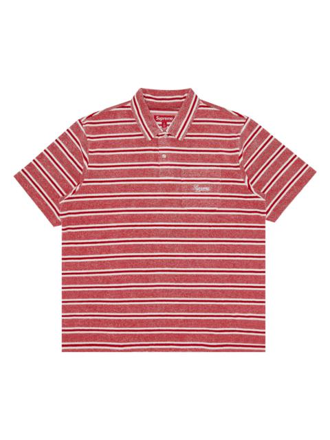 Supreme Supreme Stripe Terry Short-Sleeve Polo 'Red'