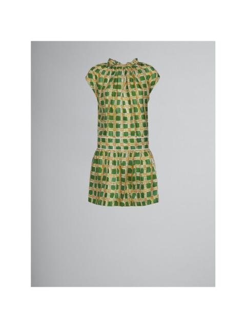 Marni Marni Women'S Green Plaid Short Dress